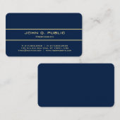 Professional Elegant Modern Blue And Gold Luxury 名刺 (正面/裏面)