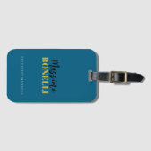 Professional elegant modern minimalist blue gold ラゲッジタグ (正面横)