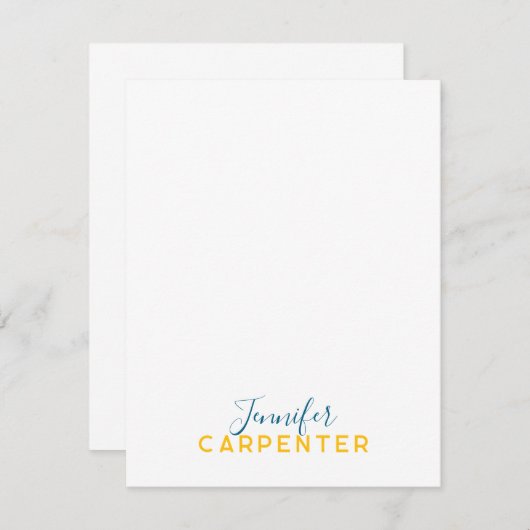 Professional elegant modern minimalist plain ノートカード (正面/裏面)