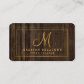 Professional Elegant Modern Monogram Gold & White 名刺 (正面)