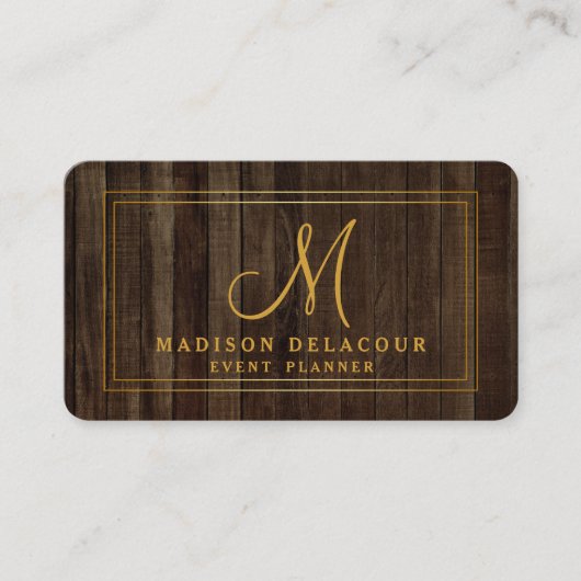 Professional Elegant Modern Monogram Gold & White 名刺 (正面)