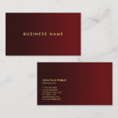 Professional Elegant Modern Red And Gold Template 名刺 (正面/裏面)