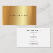 Professional Elegant Modern Template Faux Gold 名刺 (正面/裏面)