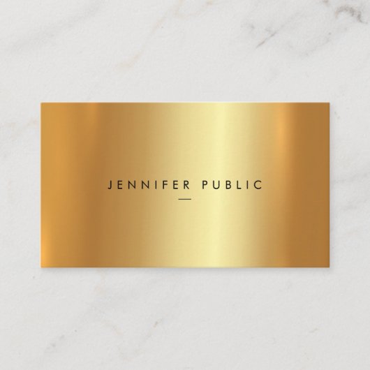 Professional Elegant Modern Template Faux Gold 名刺 (正面)