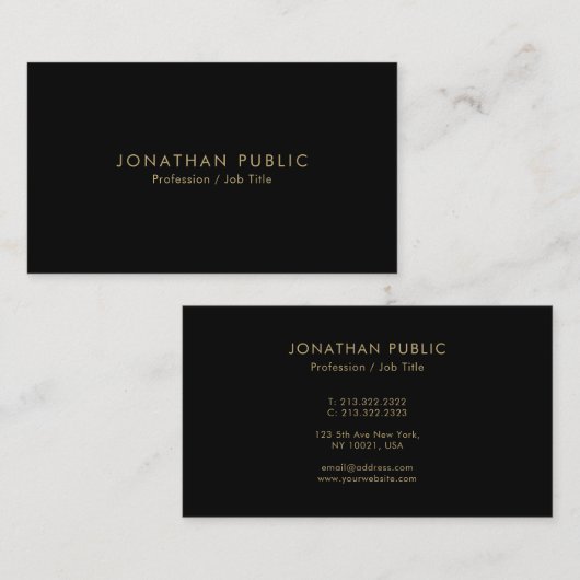 Professional Elegant Modern Template Minimalist 名刺 (正面/裏面)