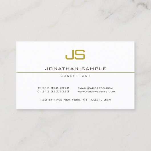 Professional Elegant Modern Template Monogram 名刺 (裏面)