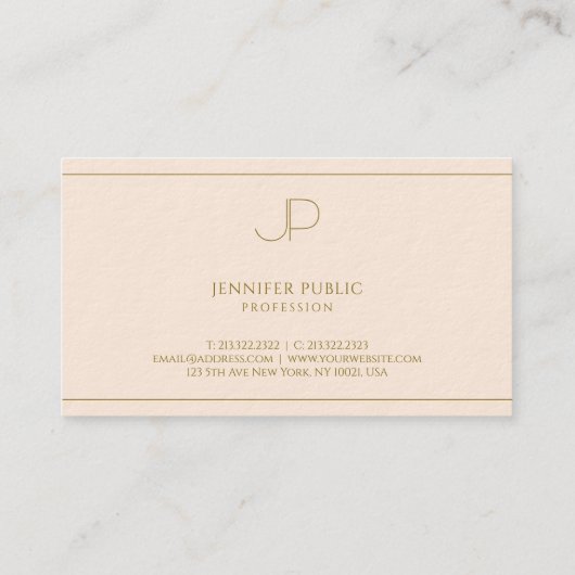 Professional Elegant Monogram Luxury Thick Paper 名刺 (裏面)