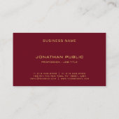 Professional Elegant Template Burgundy Red & Gold 名刺 (裏面)