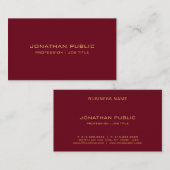 Professional Elegant Template Burgundy Red & Gold 名刺 (正面/裏面)