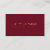 Professional Elegant Template Burgundy Red & Gold 名刺 (正面)