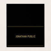 Professional Elegant Template Folded Black & Gold 名刺 (外部フラット)