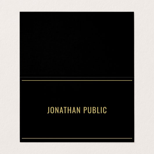 Professional Elegant Template Folded Black & Gold 名刺 (外部フラット)