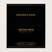 Professional Elegant Template Folded Black & Gold 名刺 (内部フラット)