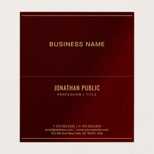 Professional Elegant Template Folded Gold Text 名刺 (内部フラット)