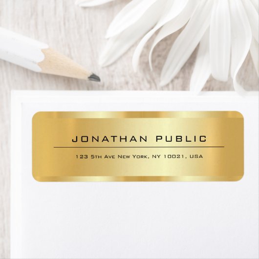 Professional Elegant Template Gold Return Address ラベル (インサイチュ)