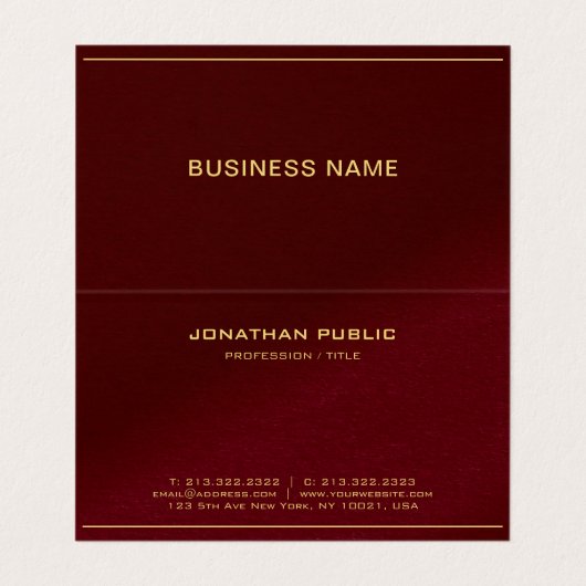 Professional Elegant Template Gold Text Folded 名刺 (内部フラット)