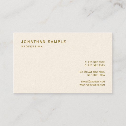 Professional Elegant Template Gold Text Luxurious 名刺 (裏面)