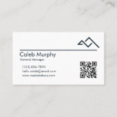 Professional Elegant White Bold Dark Green Modern 名刺 (裏面)