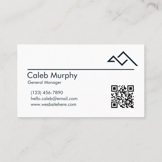 Professional Elegant White Bold Dark Green Modern 名刺 (裏面)