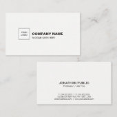 Professional Elegant White Clean Plain Company 名刺 (正面/裏面)