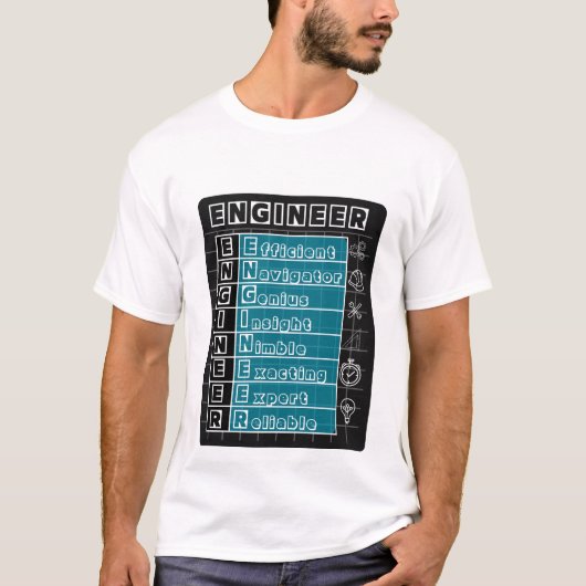 Professional Engineer Definition Blueprint T-Shirt Tシャツ (正面)