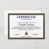Professional Executive Achievement Certificate Art エンクロージャーカード (正面/裏面)