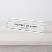 Professional Executive Black Gray Minimalist デスクネームプレート (正面)