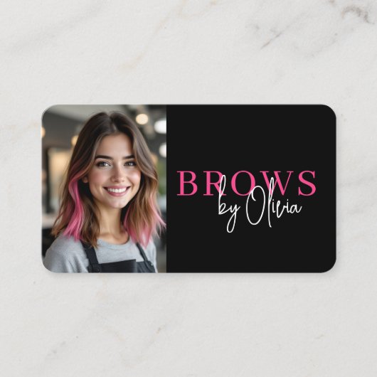 Professional Eyebrow Artist Photo QR Code 名刺 (正面)