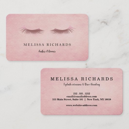 Professional Eyelashes Makeup Artist Black Busines 名刺 (正面/裏面)