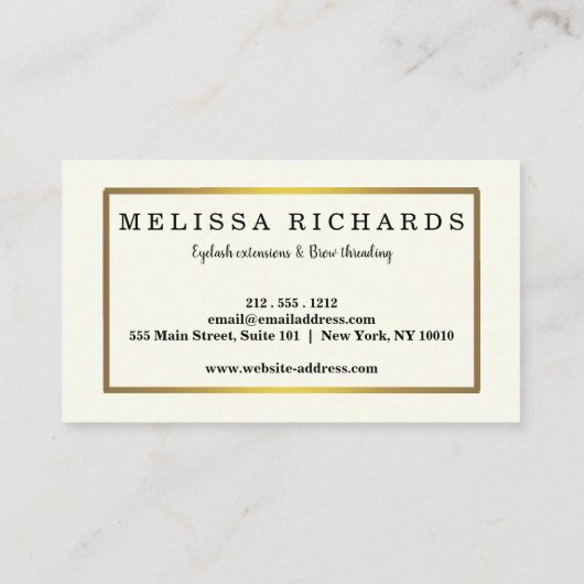 Professional Eyelashes Makeup Artist Black Busines 名刺 (裏面)