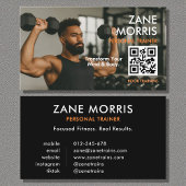 Professional Fitness Coach Photo QR Code 名刺