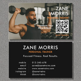 Professional Fitness Coach Photo QR Code 名刺