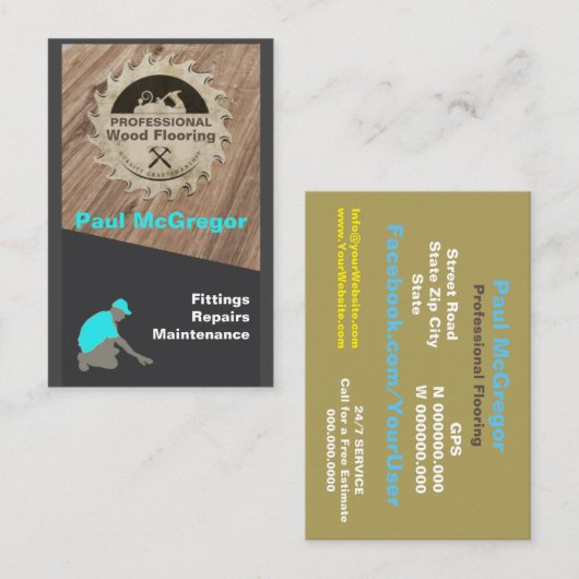 Professional Flooring 名刺 (正面/裏面)