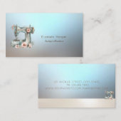 Professional Floral Sewing Machine Blue 名刺 (正面/裏面)