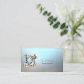 Professional Floral Sewing Machine Blue 名刺 (スタンド正面)