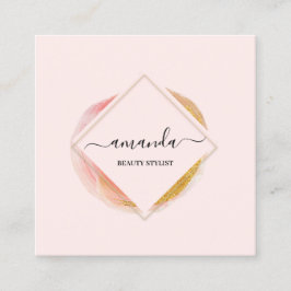 Professional Frame Beauty Studio Logo Makeup Body スクエア名刺