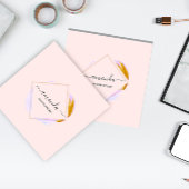 Professional Framed Gold Beauty Studio Logo Rose スクエア名刺