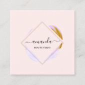 Professional Framed Gold Beauty Studio Logo Rose スクエア名刺 (正面)