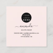 Professional Framed Gold Beauty Studio Logo Rose スクエア名刺 (裏面)