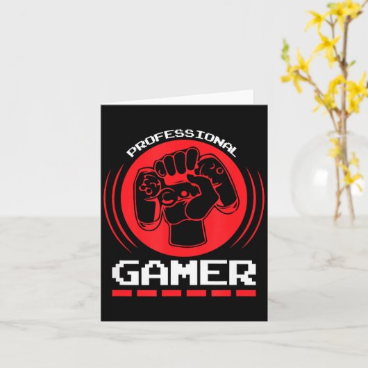 Professional Gamer Funny Gaming Quotes Gift For Pl カード (黄色い花)