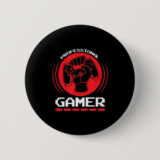 Professional Gamer Funny Gaming Quotes Gift For Pl 缶バッジ (正面)