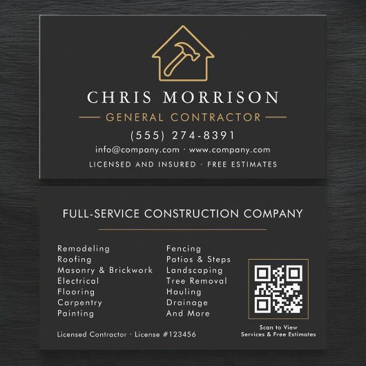 Professional General Contractor QR Code  名刺