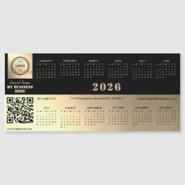 Professional Generic black&gold 2026 calendar magn