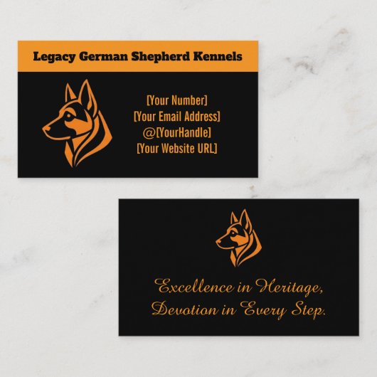 Professional German Shepherd Kennel Business Card 名刺 (正面/裏面)