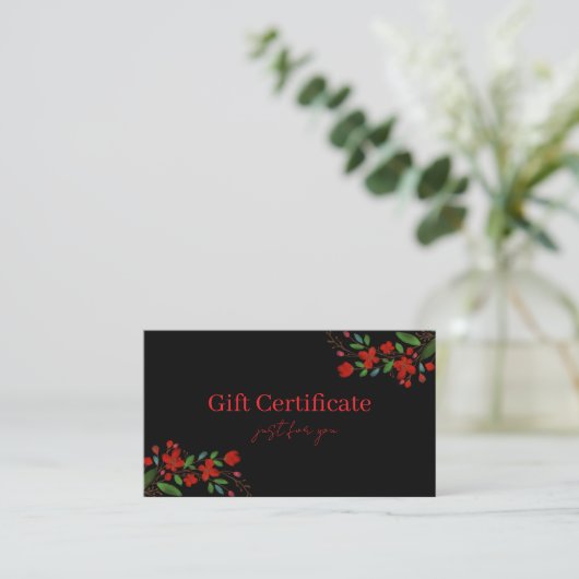 Professional Gift Certificates for Small Businesse 名刺 (スタンド正面)