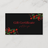 Professional Gift Certificates for Small Businesse 名刺 (正面)