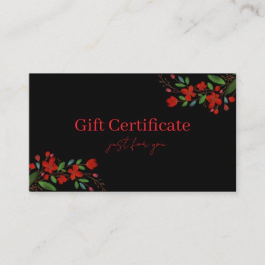Professional Gift Certificates for Small Businesse 名刺 (正面)