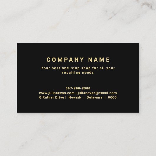 Professional Gold Auto Repair Tools Handyman 名刺 (裏面)