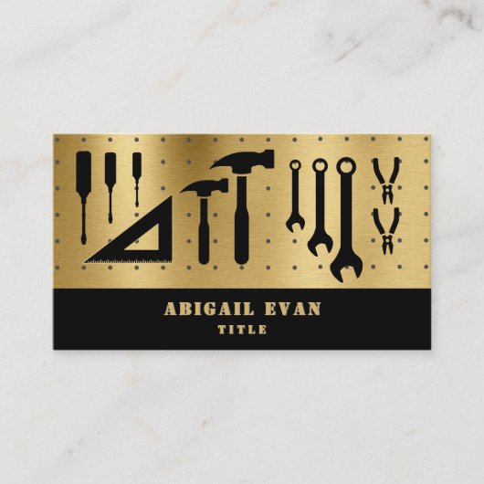 Professional Gold Auto Repair Tools Handyman 名刺 (正面)