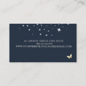 Professional Gold Circles Butterflies Stars Blue 名刺 (裏面)